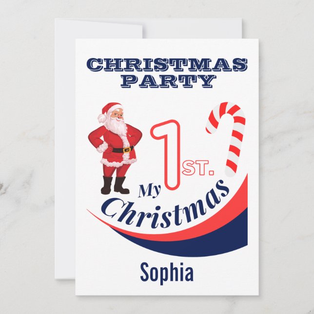 Jul Baby "Min första jul" Inbjudningar (Framsida)