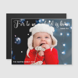 Jul Baby Photo Religiösa Verse Magnet Card