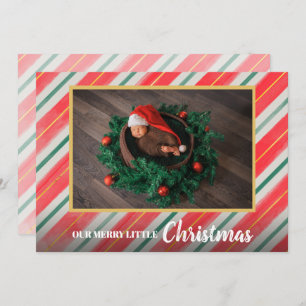 Jul Baby Photo Tillkännagivande för födelse Julkort