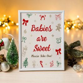 Jul Baby Shower Bebisar är söta Förmån Poster