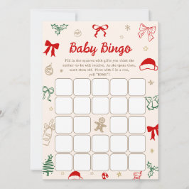 Jul Baby Shower Bingo Spel Nedladdningsbar Kort