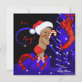 Jul Baby Shower Boy Red Ethnic Inbjudningar