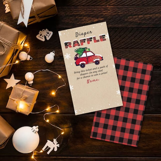 Jul Baby Shower Diaper Raffle Biljett Tilläggskort (Skapare uppladdad)