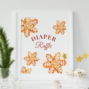 Jul Baby Shower Diaper Raffle Sign Poster