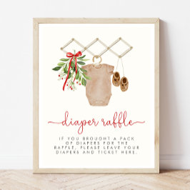 Jul Baby Shower Diaper Raffle Sign Poster