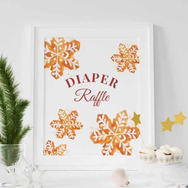 Jul Baby Shower Diaper Raffle Sign Poster (Skapare uppladdad)