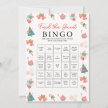 Jul Baby Shower Game - Hitta gästbingo