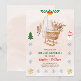 Jul Baby Shower-inbjudan Beige och Brown Inbjudningar