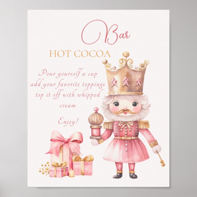 Jul Baby Shower Nutcracker Hett Cocoa Pub Poster (Framsidan)