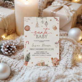 Jul Baby Shower Santa Baby Inbjudningar