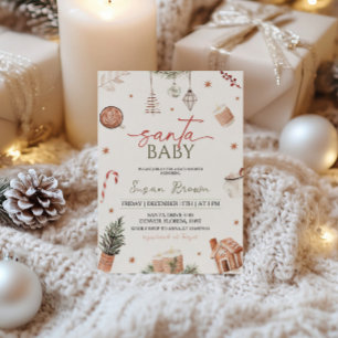 Jul Baby Shower Santa Baby Inbjudningar
