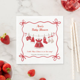 Jul Baby Shower | Santa Clothes Red & White Pappersservett