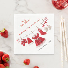 Jul Baby Shower | Santa Clothes Red & White Pappersservett