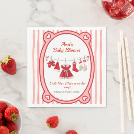 Jul Baby Shower | Santa Clothes Red & White Pappersservett