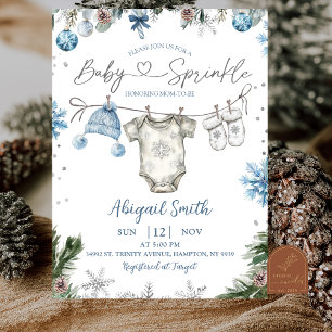 Jul Baby Sprinkle klädstreck Baby Shower Inbjudningar