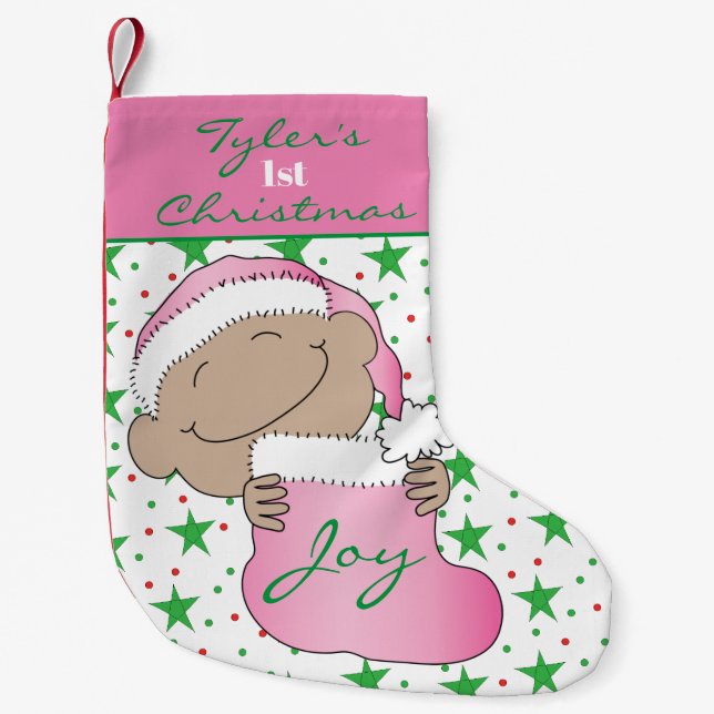 Jul Baby Stocking/Rosa Liten Julstrumpa (Framsidan)