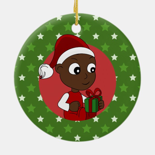 Jul baby tecknad julgransprydnad keramik (Baksidan)