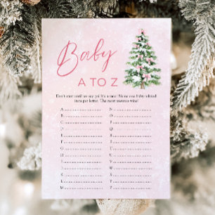 Jul Babysaker från A till Ö Baby Shower Spel med s Inbjudningar