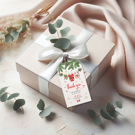 Jul Babyshower Present Tag Santa Baby Högtid Presentetikett