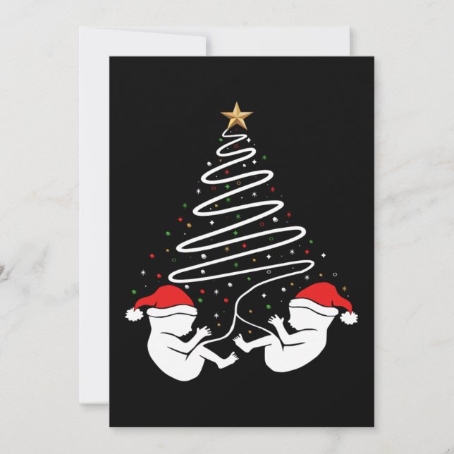 Jul Babytillkännagivande Graviditet Tvillingar Jul Julkort (Framsida)
