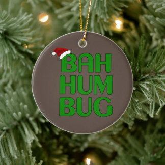 Jul Bah Humbug Shirt Art-Julafton Humbug Santa Julgransprydnad Keramik