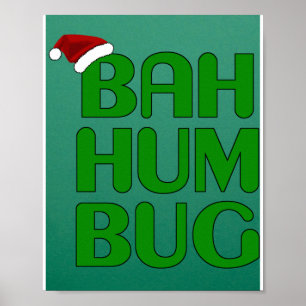 Jul Bah Humbug Shirt Art-Julafton Humbug Santa Poster