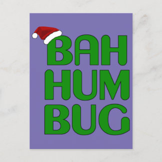 Jul Bah Humbug Shirt Art-Julafton Humbug Santa Vykort