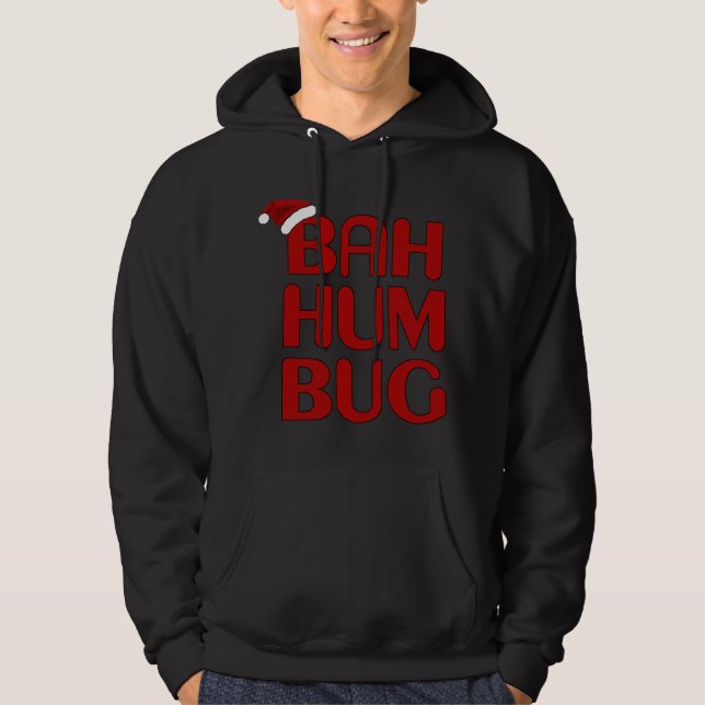 Jul Bah Humbug Shirt-Julafton Humbug Santa Hat Hoodie (Framsida)