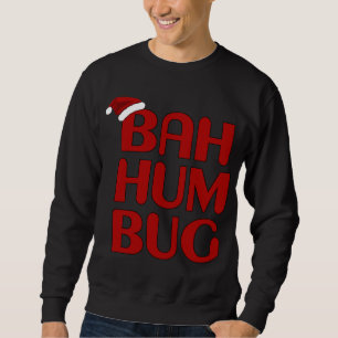 Jul Bah Humbug Shirt-Julafton Humbug Santa Hat Lång Ärmad Tröja