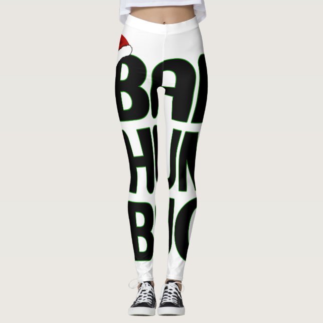 Jul Bah Humbug Sweatshirt-Julafton Humbug Santa Leggings (Framsida)