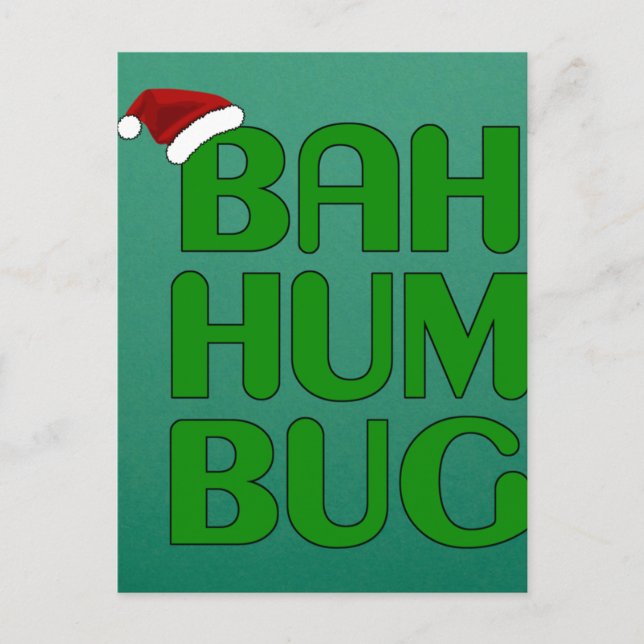 Jul Bah Humbug Tröja Konst-Jul Humbug Tomte Vykort (Framsida)