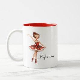 Jul Ballerina Girl Två-Tonad Mugg