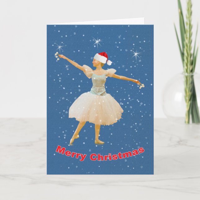 Jul Ballerinadans i snö Helgkort (Framsida)