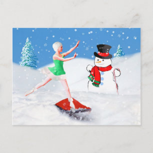 Jul, Ballet Dancer, Snö Scene Helg Vykort