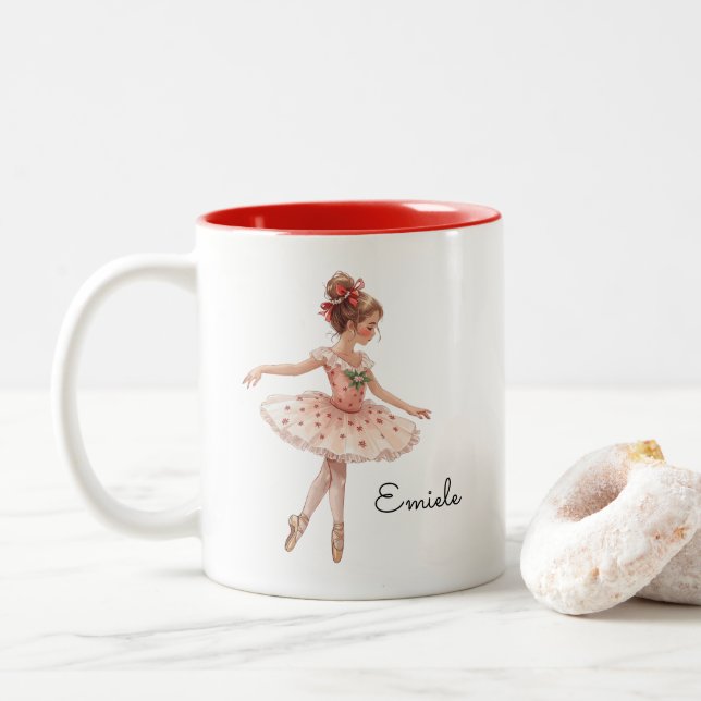Jul Ballet Girl Dance Två-Tonad Mugg (Med munk)