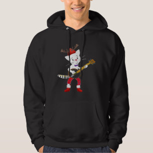 Jul Banjo Musical Cat jultomten Hoodie