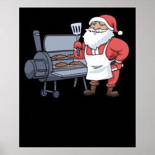 Jul Barbecue Jultomten Grill Smoker Steak Poster