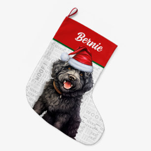 Jul Barbet Hund Woof Namn Stor Julstrumpa