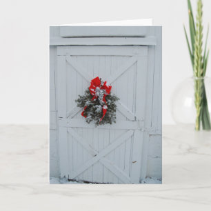 Jul Barn Door Helgkort
