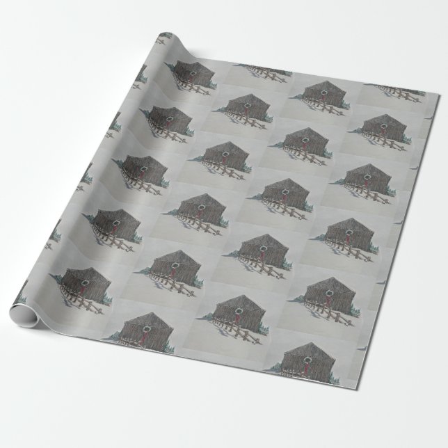 Jul Barn Gift Wrap Presentpapper (Utrullad)