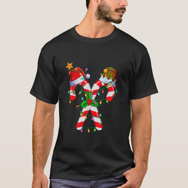 Jul-barnen B i julhuset i Candy cane T Shirt (Framsida)