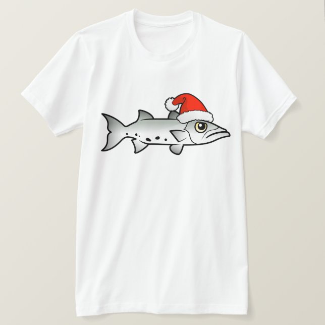 Jul Barracuda Santa T Shirt (Design framsida)