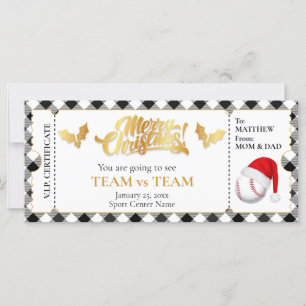 Jul Baseball Biljett, överraskning Gift Voucher