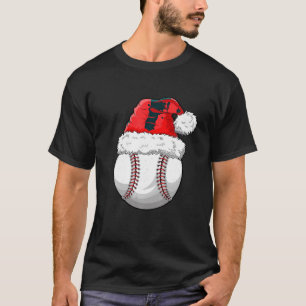 Jul Baseball Boll Santa Hat Funny Sport Julafton T Shirt
