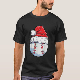 Jul Baseball Boll Santa Hat Funny Sport Julafton T Shirt