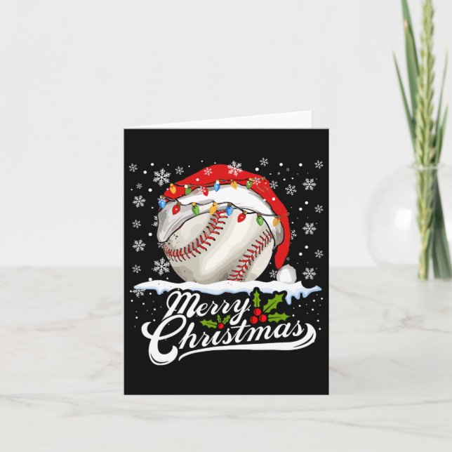 Jul Baseball Boll Santa Hat Julafton Boys Manar Kort (Framsida)