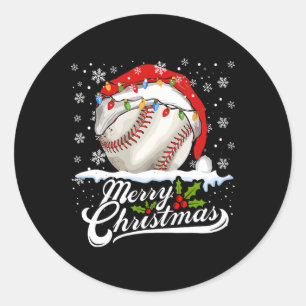 Jul Baseball Boll Santa Hat Julafton Boys Manar Runt Klistermärke