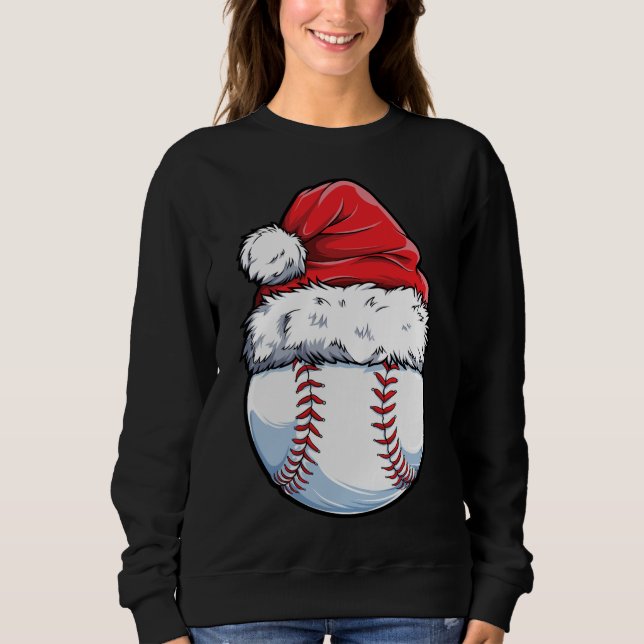 Jul Baseball Boll Santa Hat Julafton Catcher Pit T Shirt (Framsida)