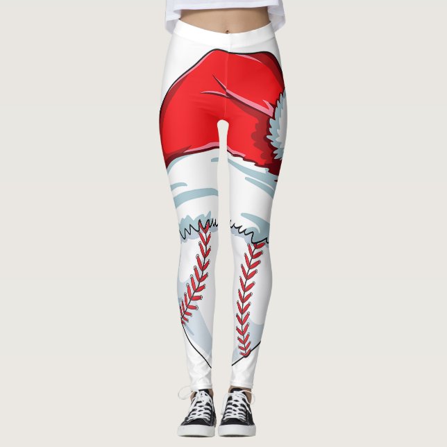 Jul Baseball För barn Manar Boll Santa Pajama Leggings (Framsida)