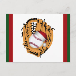 Jul Baseball Mitt och Boll Helg Vykort